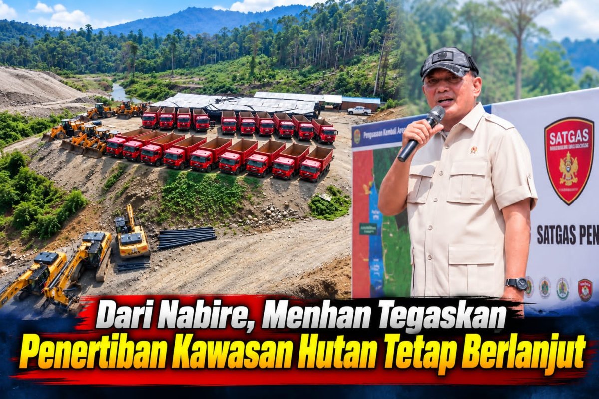 Dari Nabire, Menhan Tegaskan Penertiban Kawasan Hutan Tetap Berlanjut
